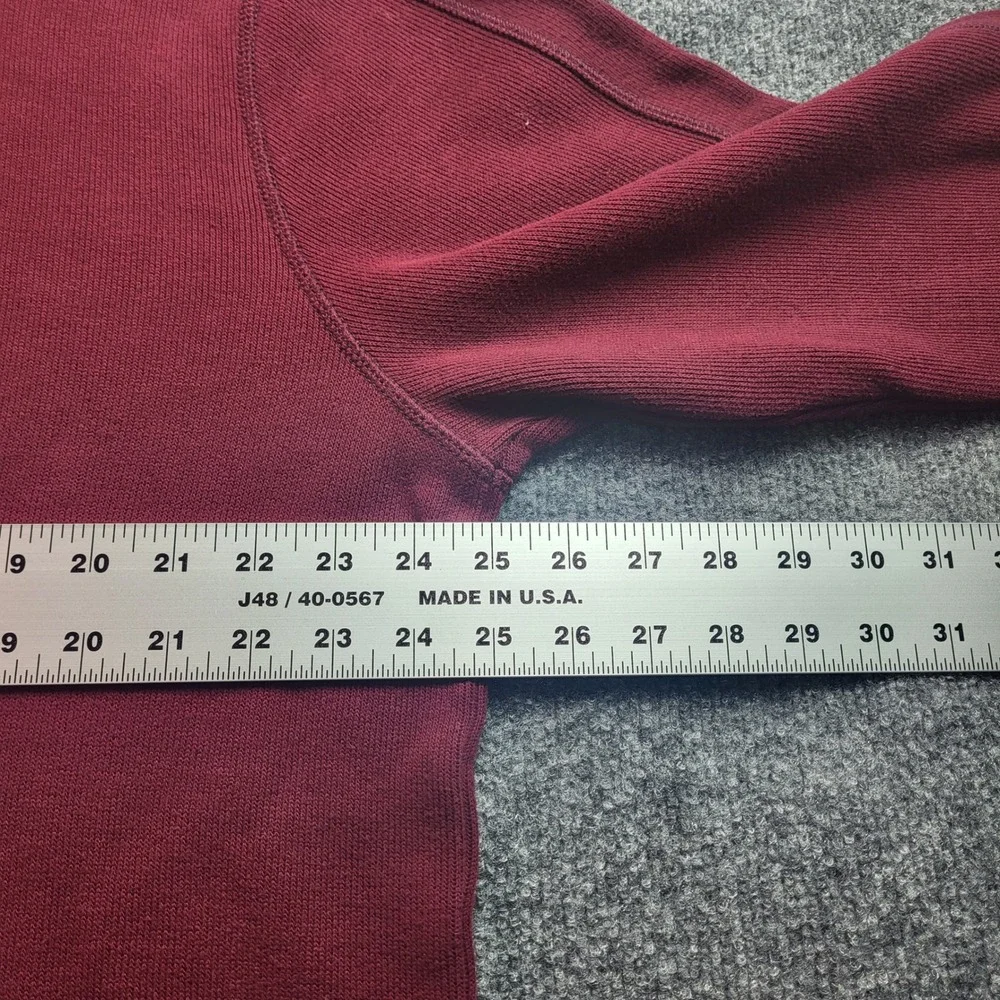 Eddie Bauer Mens TXL Pullover 1/4 Zip Mock Neck Burgundy Long Sleeve